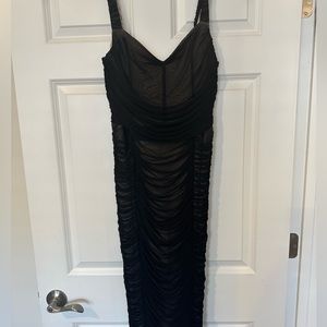 Lulus Black and Cream Mesh dress